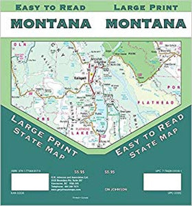 Montana Large Print Road Map by GM Johnson