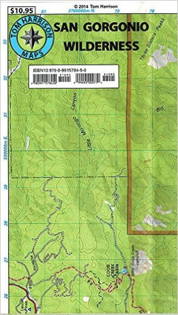 Cover of folded Map of San Gorgonio Wilderness, California by Tom Harrison Maps