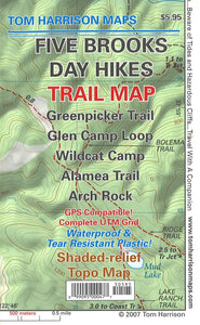 Five Brooks Day Hikes Trail Map by Tom Harrison Maps