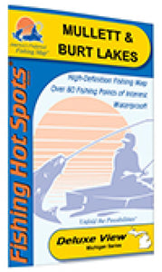 Mullett & Burt Lakes Fishing Map by Fishing Hot Spots
