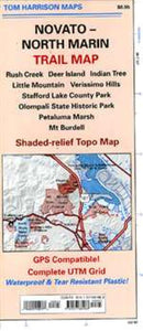 Marin, North and Novato, California Trail Map by Tom Harrison Maps