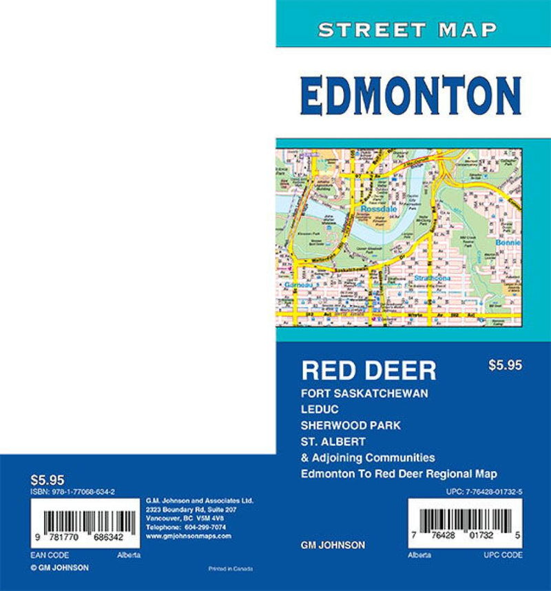 Cover of Edmonton / St. Albert / Sherwood Park / Red Deer, Alberta Street Map by GM Johnson