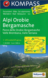 Alpi Orobie Bergamasche Hiking Map By Kompass