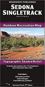 Sedona Singletrack, AZ Outdoor Recreation Map with Topographic Shaded Relief by Beartooth Publishing
