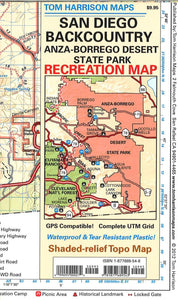 San Diego Backcountry, California Trail Map by Tom Harrison Maps
