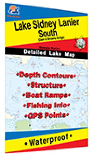 Cover of Lake Sidney Lanier South Fishing Map by Fishing Hot Spots