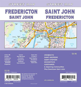 Saint John / Fredericton / St. Stephen, New Brunswick Street Map by GM Johnson