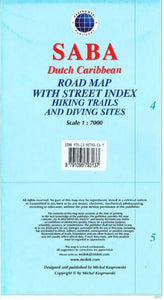 Saba, Dutch Caribbean, Road Map by Kasprowski Publisher
