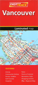 Vancouver, British Columbia Fast Track Laminated Map by Canadian Cartographics Corporation