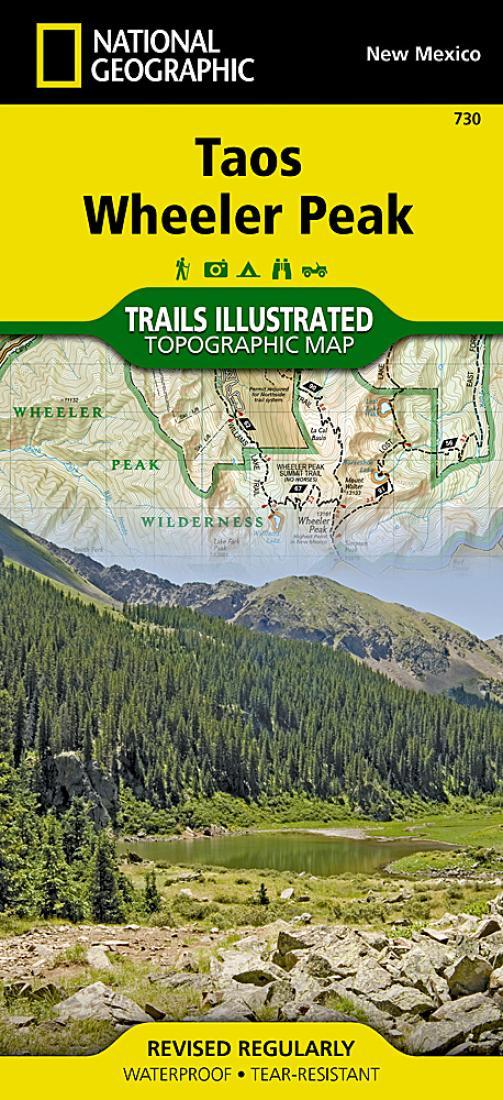 Taos Wheeler Peak Topographic Map by National Geographic