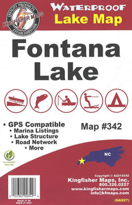 Fontana Lake Map by Kingfisher Maps, Inc.