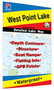 West Point Lake Fishing Map by Fishing Hot Spots