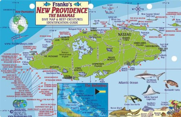 Cover of Bahamas Map & Fish Card, New Providence
