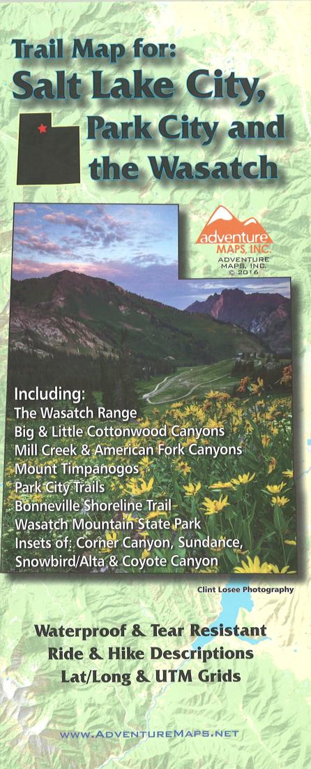 Cover of Salt Lake City, Park City, and the Wasatch, Trail Map by Adventure Maps