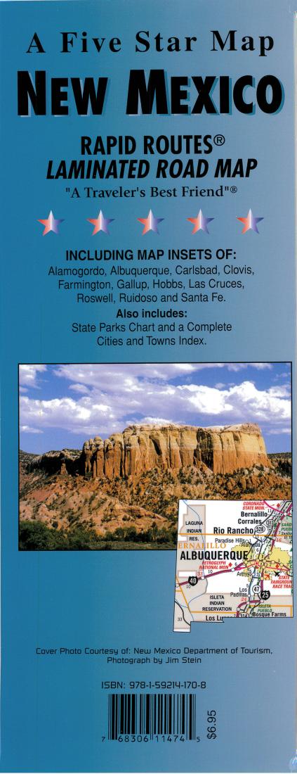 Cover of New Mexico Rapid Routes by Five Star Maps, Inc.