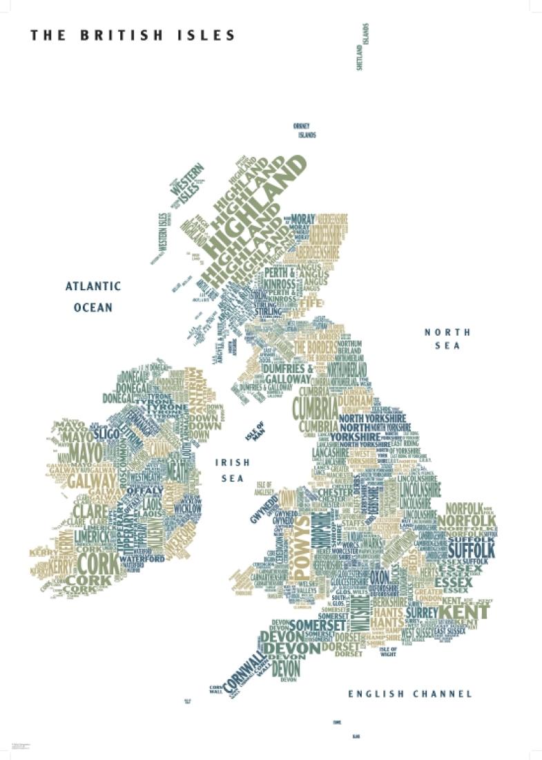 Cover of Graphic Map UK counties white background by Oxford Cartographers 