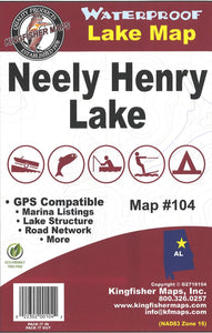 Neely Henry Lake Map by Kingfisher Maps, Inc.