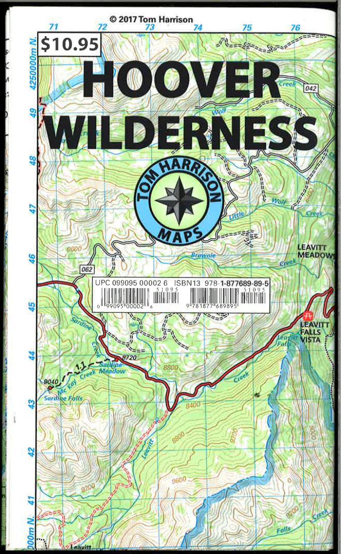 Cover of folded Map of Hoover Wilderness, California Trail Map by Tom Harrison Maps
