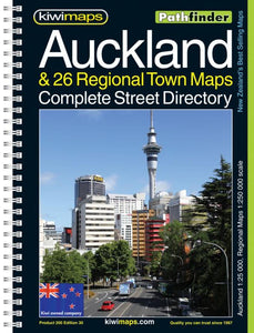 Auckland + 26 Towns, New Zealand Atlas by Kiwi Maps