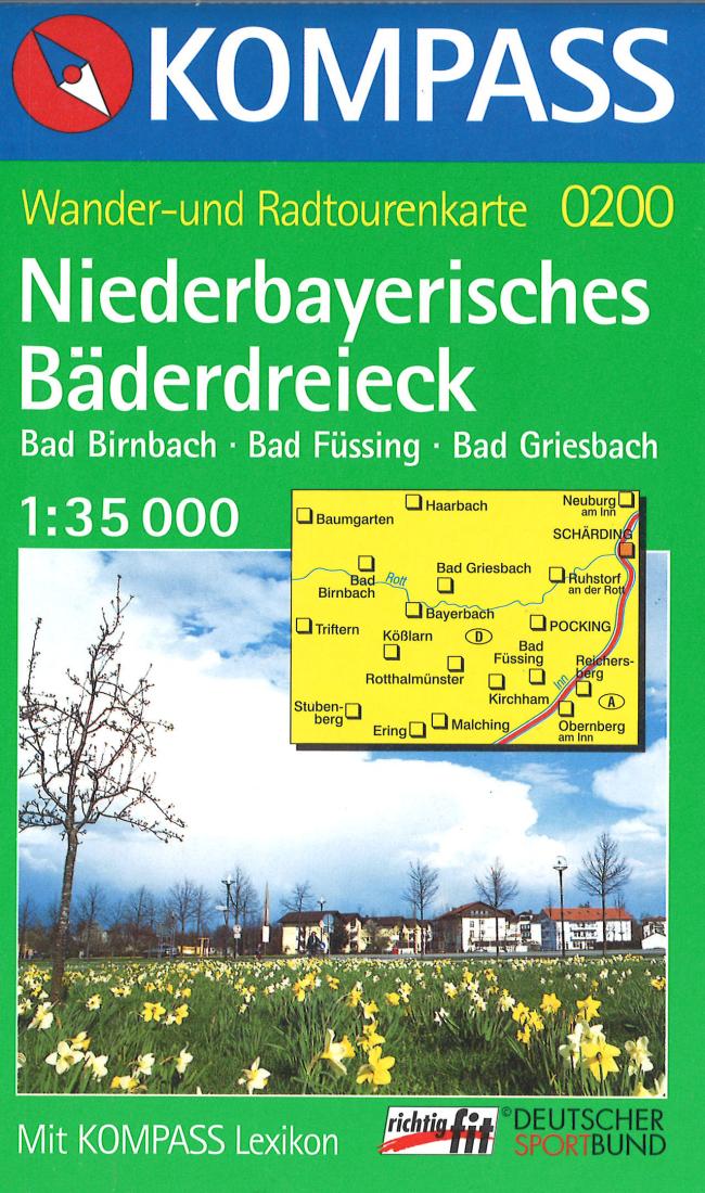 Cover of Niederbayerisches Baderdreieck Hiking Map By Kompass