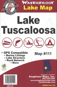 Lake Tuscaloosa Map by Kingfisher Maps, Inc.