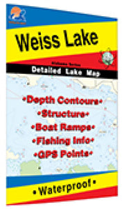 Weiss Lake Fishing Map by Fishing Hot Spots