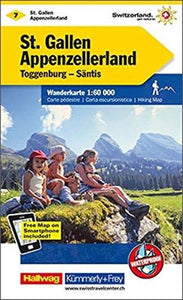 St Gallen and Appenzellerland Hiking Map by Kummerly + Frey