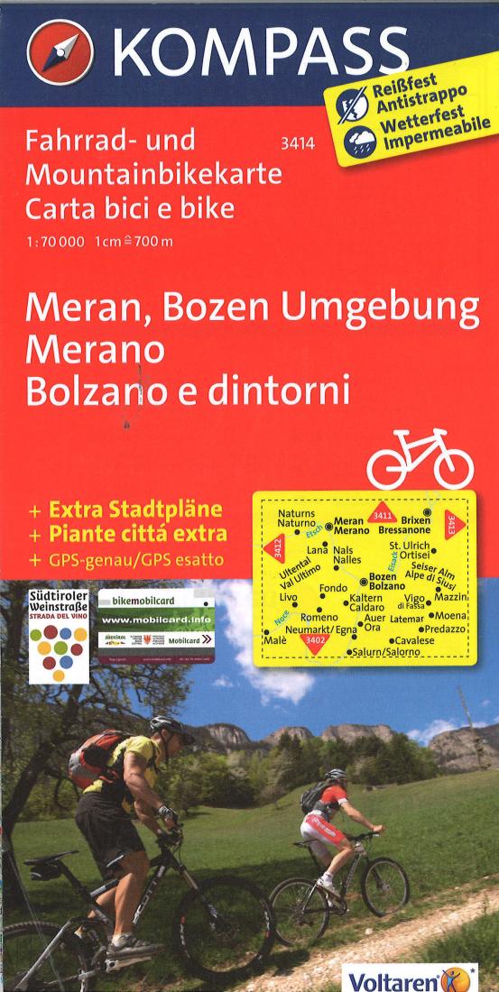 Cover of Bolzano and Merano Cycling Map By Kompass