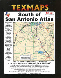 San Antonio, South, Texas Atlas by Texmaps