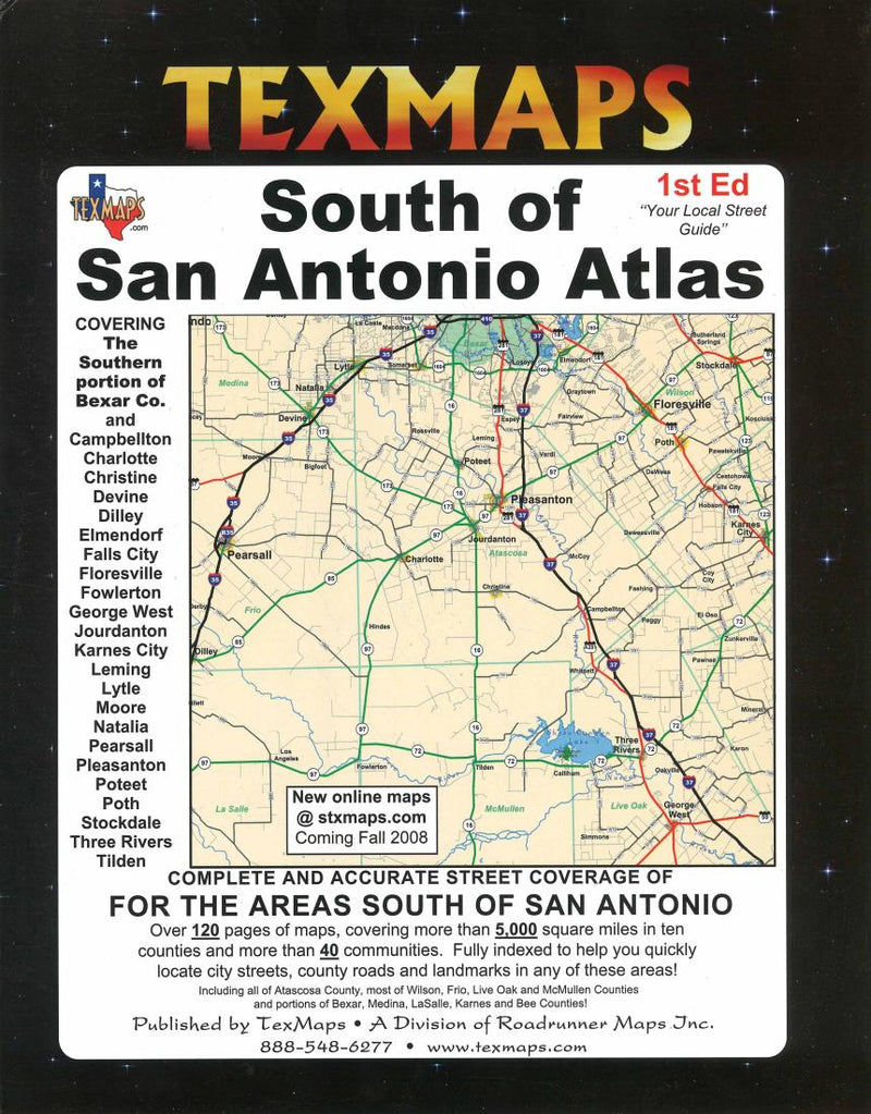 Cover of San Antonio, South, Texas Atlas by Texmaps