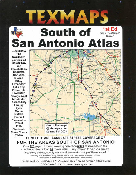 Cover of San Antonio, South, Texas Atlas by Texmaps