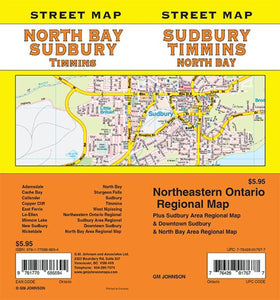 Sudbury / North Bay / Timmins, Ontario Street Map by GM Johnson