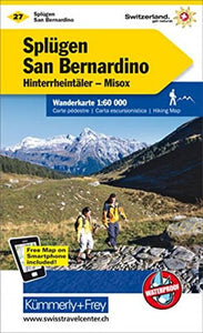 Splugen San Bernardino : Switzerland Hiking Map #27 by Kummerly + Frey