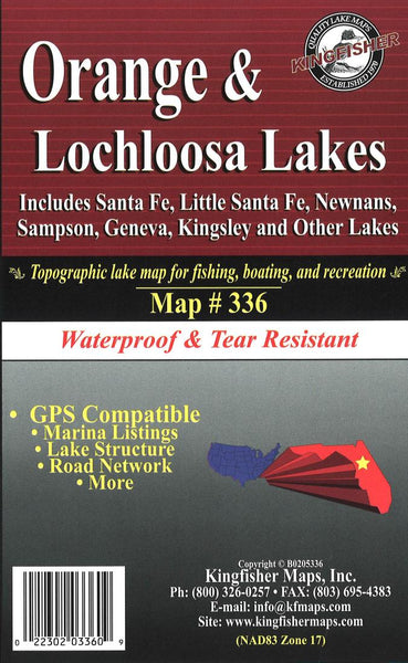 Cover of Orange/Lochloosa Lake Map by Kingfisher Maps, Inc.