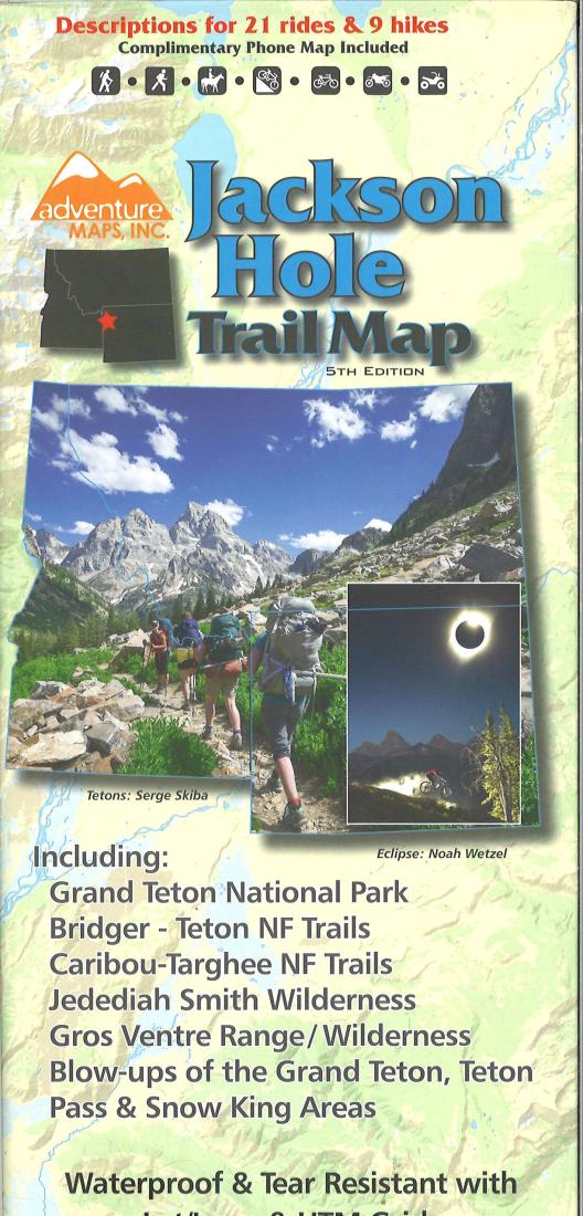 Cover of Jackson Hole Trail Map, 4th edition by Adventure Maps