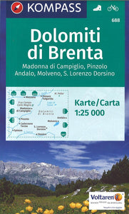 Dolomiti di Brenta Hiking Map By Kompass