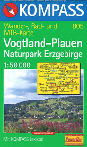 Ore Mountains/Vogtland Nature Park Hiking Map By Kompass