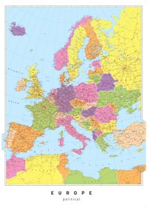 Europe Political Wall Map by Oxford Cartographers