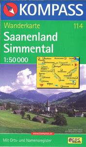 Saanenland - Simmental Hiking Map By Kompass