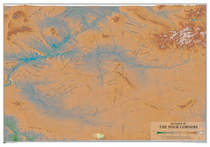 Geographic Image of the Four Corners by Time Traveler Maps