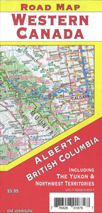 Alberta and British Columbia road map by GM Johnson