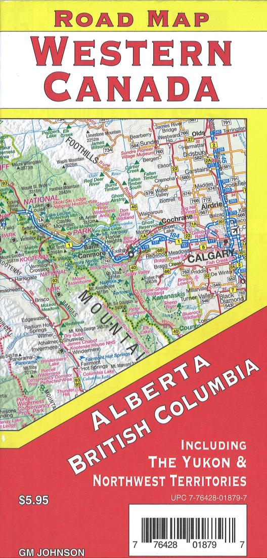 Cover of Alberta and British Columbia road map by GM Johnson