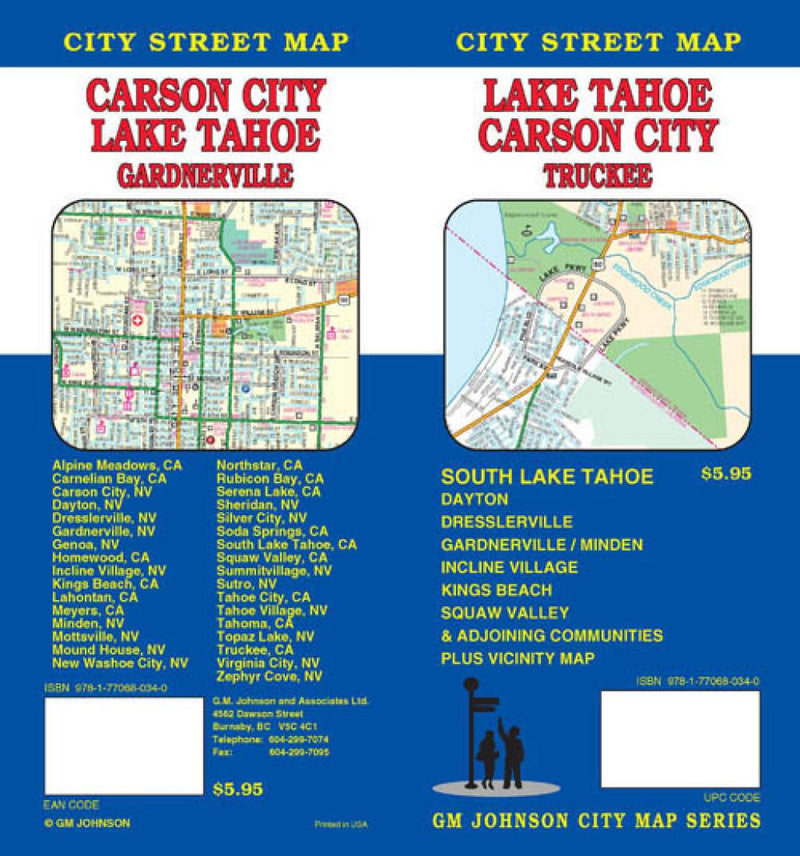 Cover of Lake Tahoe, California with Carson City, Minden and Garnerville by GM Johnson