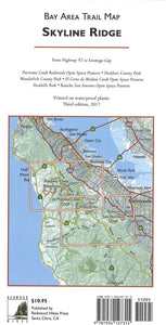 Bay Area Trail Map: Skyline Ridge by Redwood Hikes Press