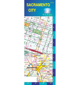 Sacramento, California, Pearl Map, laminated by GM Johnson