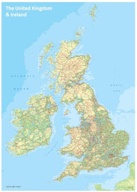 Cover of UK and Ireland Topographic Wall Map by Oxford Cartographers 
