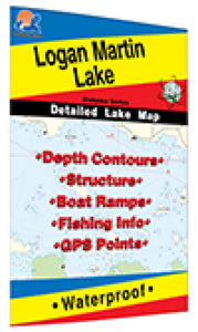 Logan Martin Reservoir Fishing Map by Fishing Hot Spots
