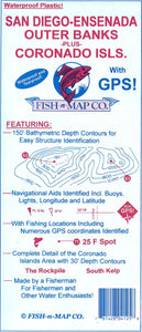 San Diego-Ensenada Outer Banks/Coronado Islands Fishing Map by Fish-n-Map Company