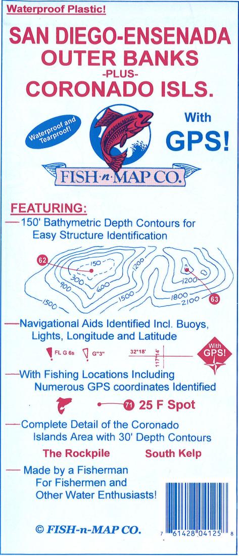 Cover of San Diego-Ensenada Outer Banks/Coronado Islands Fishing Map by Fish-n-Map Company