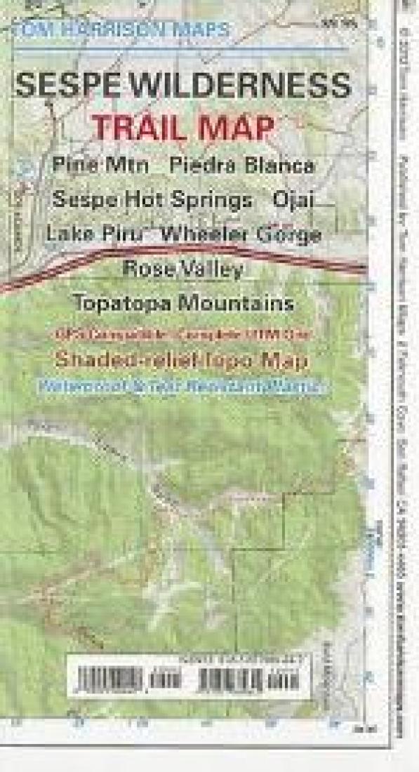 Cover of folded Map of Sespe Wilderness, California by Tom Harrison Maps